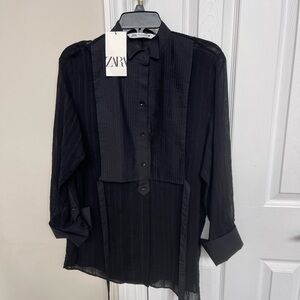 Brand new Black Zara Top, with tags, size M.